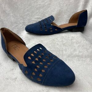 Chic Navy Cutout d’orsay Loafers for Women